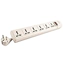 VCT 220V-250V Power Strip Surge Protector with 2-USB Ports and 6 Universal Outlets, 5.5 ft. Cord, Off-white