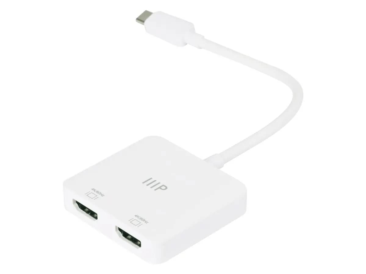 Monoprice USB-C to Dual 4K HDMI Adapter (Dual 4K@60Hz) for Samsung Galaxy S9/S9+, MacBook Air2020-2018, MacBook/MacBook Pro2020 2019 2018 2017, iPad