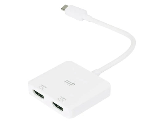 Monoprice USB-C to Dual 4K HDMI Adapter (Dual 4K@60Hz) for Samsung Galaxy S9/S9+, MacBook Air2020-2018, MacBook/MacBook Pro2020 2019 2018 2017, iPad