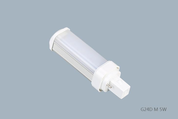 E-Simpo 1pc G24d 2-Pin Led Light Bulb 5W/4.7" PLC10W LED PL Horizontal 180D View Angle 2U Tube Plug in PL-C CFL Replacement Frosted Daylight 6000K (5W