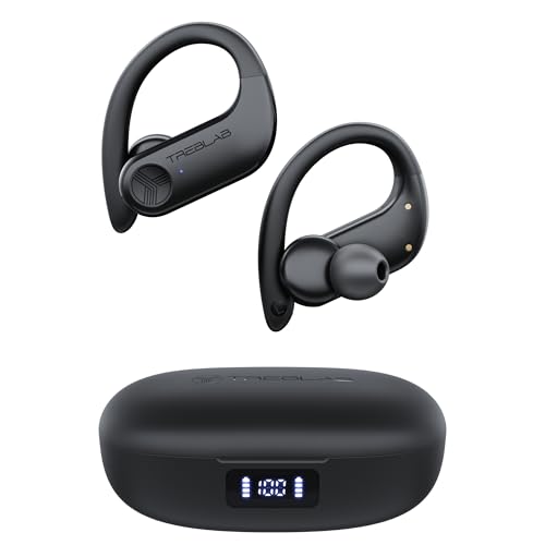 TREBLAB X3 Pro - Sports Wireless Ear Buds Bluetooth - Comfortable Workout Headphones with Secure Ear Hooks, 12H Long Battery Life, IPX5 Sweatproof