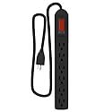 STANLEY 30007 POWERMAX 6 Outlet Power Strip, 3F Cord, ON/Off Switch, Black (1, Single)
