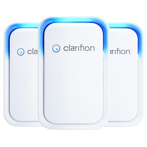 Clarifion - Air Ionizers for Home (3 Pack), Negative Ion Filtration System, Quiet Air Freshener for Bedroom, Office, Kitchen, Portable Air Filter