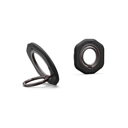 URBAN ARMOR GEAR UAG Mag Ring Stand LT - Ultra Strong Magnet MagSafe Compatible Metal Phone Ring Grip 360 Rotation Multi-Viewing Kickstand, Black