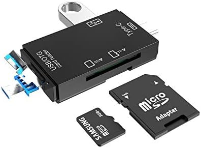 Card Reader Memory Card Reader Micro SD Card Reader USB 2.0 SD Card Reader with OTG and Type C Adapter