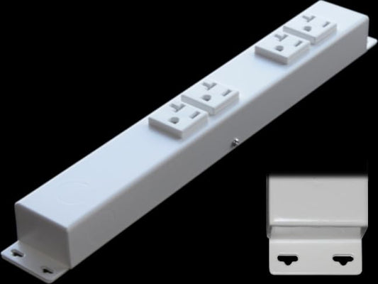 12” Hardwired Power Strip (NO Power Cord), 4 (NEMA 5-20R) Vertical Outlets (NOT Tamper Resistant), with Ears (with mounting tabs on Both Ends), 20