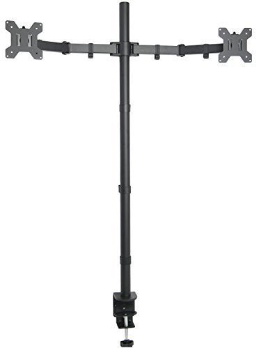 VIVO Dual Monitor Stand Up Desk Mount Extra Tall 39 inch Pole, Fully Adjustable Stand for up to 27 inch Screens, Black, STAND-V012
