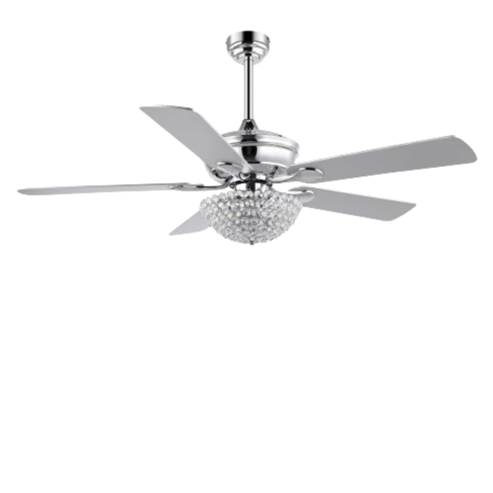 JONATHAN Y Cammy 3-Light 52" Ceiling Fan with Remote, Chrome