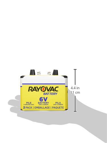 Rayovac 944-2R: 6-Volt Heavy Duty Lantern Battery with Spring Terminals - 2 Pack