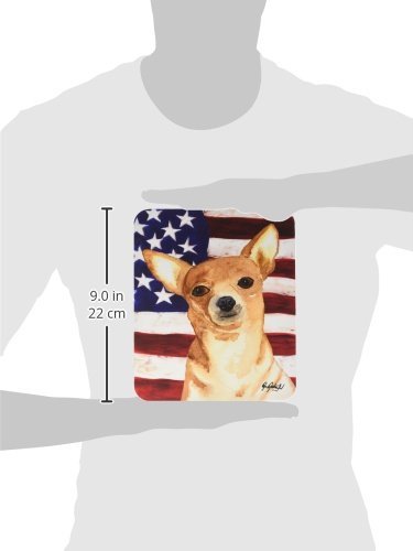 Caroline's Treasures RDR3009MP USA American Flag with Chihuahua Mouse Pad, Hot Pad or Trivet for Home Office Gaming Working Computers Laptop Mouse