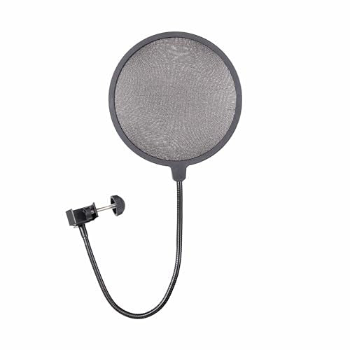 Rok-It Vocal Recording and Podcasting "6 Nylon Pop Filter with 11.5-inch Gooseneck, Clamps to Most Mic Stands (RI-POPFILTER)