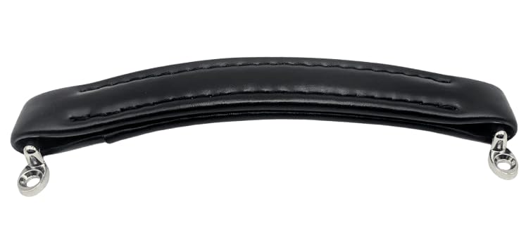 Black Leather Style Amp Handle (Black w/Black Stitching + Hardware) RH-0586-BB-A