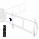 VIVO Steel Low Profile Electric TV Wall Mount for 32 to 75 inch LCD LED Plasma Screens, Motorized Swing TV Bracket with 90 Degree Swivel, White