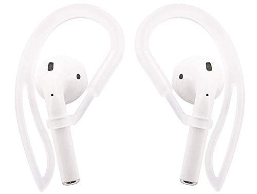 ALXCD Ear Hook Ear Tips Compatible with Airpod, 2 Pairs Over-Ear Soft TPU Ear Hook & 2 Pairs in-Ear Silicone Ear Tips in 1 Set [Anti Slip][Anti Lost]