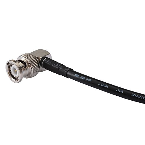 Pc-case 12in Rf Electrical Wire Coaxial Cable Connector Bnc Plug to Bnc Male Right Angle Assembly Pigtail Extension Rg174 30cm for Wireless Antenna