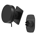 Scosche MagicMount Elite Qi2 Wireless MagSafe Car Mount Charger, 25W Magnetic Cell Phone Holder for Car with AMPS Mounting Plate and 3M Adhesive