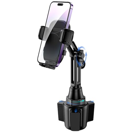 bokilino Cup Phone Mount for Car, [Upgraded Version] Universal Cup Phone Cradle Holder with Long and Adjustable Neck, Friendly Compatible with Cell