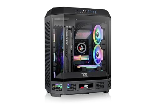 Thermaltake Tower 600 Black Mid-Tower ATX Case; 3 Tempered Glass Panels; Hidden-Connector Motherboard Support; Rotational PCI-e Slots;