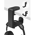 Celerion Headphone Hook - Under Desk Headphone Holder with 360-Degree Adjustable Rotation, Black