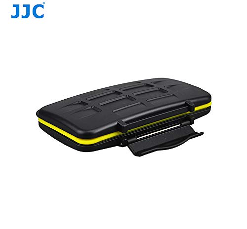 JJC MC-SDMSD24 Ruggard SD Card Case, Micro SD Card Case, Water-Resistant Case for SD Micro SD Cards, Rubber Sealed Ergonomic Locking Easy Carrying