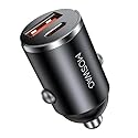 MOSWAG Car Charger, Invisible Cigarette Lighter USB Adapter [All Metal & Mini], 2 Port Car Adapter, QC3.0 Dual Port Cigarette Lighter for iPhone 17 16