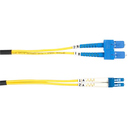 Black Box OS2 SM FO PC OFNR PVC, SC-LC, YL, 1M