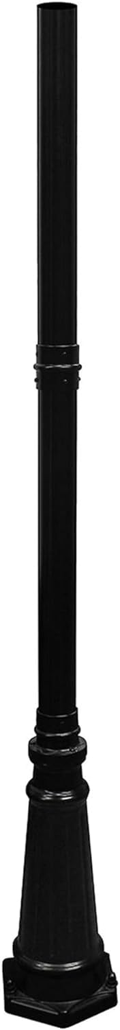 Gama Sonic Imperial III Lamp Post for Outdoor Solar Post Light with 3" Fitter Mount, 79" Tall, Black Heavy Duty Cast Aluminum, Universal Fit 3inch