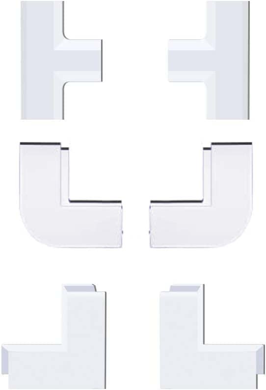 Connector Accessory Pack for Delamu Cable Concealer CC02, 2 Inside Elbows, 2 Outside Elbows, 2 T Connectors, for ASIN B07GPDT7PQ/ B08NJJPRP1