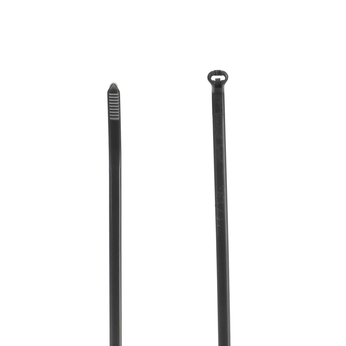 Thomas & Betts TY527MX 13" Black Cable Ties, 120 lb Tensile Strength, Stainless Steel Barb and Infinite Locking Positions, Weather and UV Resistant