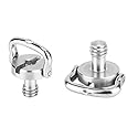 2 Pack Leofoto Torque Master 1/4" D Ring Comfort Wide Handle SS Screw for Tripod QR Plate Stainless Steel
