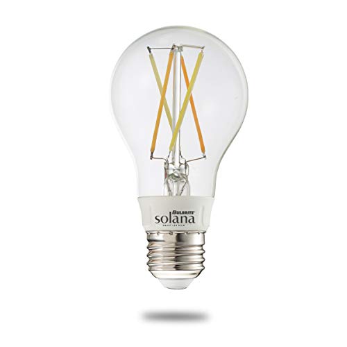 Bulbrite Solana A19 Wi-Fi Connected Edison Filament LED Smart Light Bulb, Single-A19, Clear
