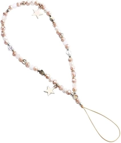 Calsgkspray Five-Pointed Star Pendant Beaded Strap - Cute Mobile Phone Strap Detachable Lanyard, Decor and Cell Phone Charms,Cell Phones Accessories