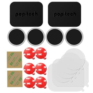pop-tech Phone Magnet Plate with Sticky Adhesive Backing Replacement Tapes Metal Plate for iPad iPhone in Car Home Grip Mount Base for Samsung etc