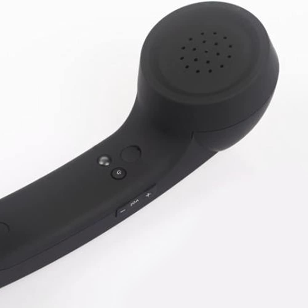 Retro Telephone Handset, Bluetooth Cordless Mobile Phone Radiation Proof Telephone Handset USB Handsets for Cell Phones(Black)