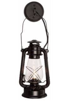 Rustic Wall Sconce Lantern, Farmhouse Wall Light Fixture with Glass Globe, Electric Lantern Light Wall Sconce Black Finish