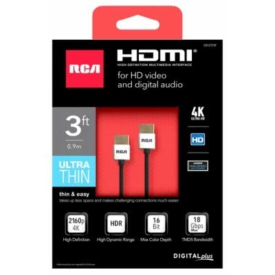 AUDIOVOX DH3THF 3' Thin 4K hdmi cable
