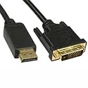 InstallerParts 3Ft Display Port Male to DVI Male Cable - Black - Used for Video & Audio Transmission