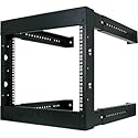 Vertical Cable 6U Open Wall Mount Frame Rack - Adjustable Depth 18"-30"