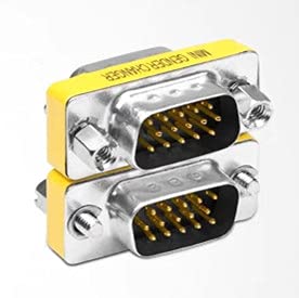 LuoQiuFa 2 pcs VGA SVGA HD15 Male-to-Male mini Gender Converter Coupler Cable Adapter