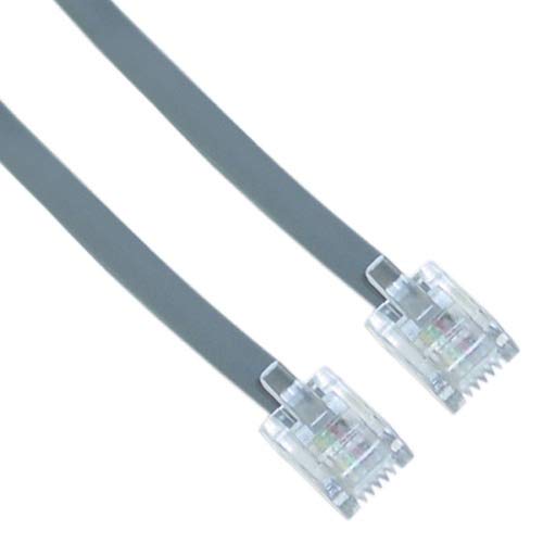 20FT US General Telephone Line Cord Cable (Gray), Universally Compatible (2 Pack) Phone Fax Modem Landline