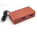 9 pin to USB Dual Atari Joystick and Paddle Adapter by iCode, DB9 Ports, Pro Edition Brown