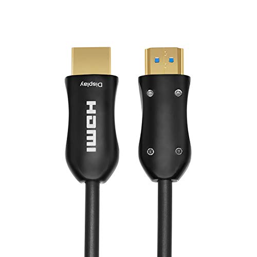 Fiber Optic HDMI Cable 65ft (20m) - ARC HDMI2.0 18Gpbs 4k@60 4:4:4 - PET Braided Cord and Gold Plated Connector Support 4K, UHD 2160p, HD 1080p, 3D