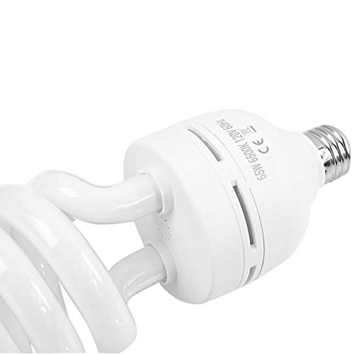 Foto&Tech Photography Daylight Bulb 65W 6500K 120V White Spiral Fluorescent Light Bulb Studio Light for Photography and Daylight Video Lighting (1)