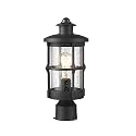 Rosient Outdoor Post Lights, Exterior Post Sconce, Outdoor Lamp, Pathway Post Lighting Fixture, Patio Pillar Light in Black Finish with Seeded Glass