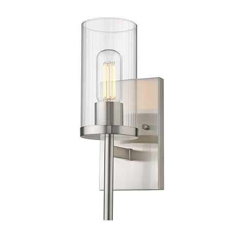 Golden Lighting 7011-1W PW-CLR Winslett Sconce, Pewter