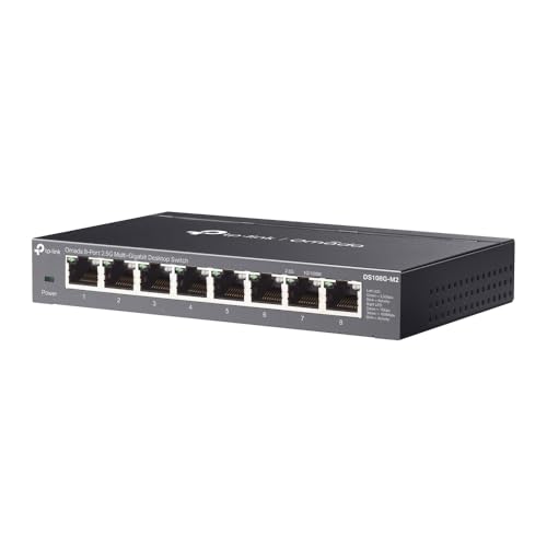Omada 8-Port 2.5G Multi-Gigabit Unmanaged Network Switch 8 x 2.5Gbps Ports | Ethernet Splitter, Fanless Silent Design | Plug and Play | Durable Metal