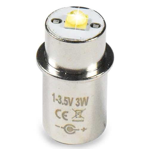 HQRP High Power 3w LED Bulb Compatible with Maglite 2D 3D / 2C 3C / 2-3 D C Cell Torch Flashlights Conversion Bulb Upgrade