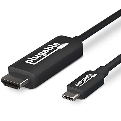 Plugable USB C to HDMI Cable 6ft / 1.8m, HDMI 2.0, USB4 / Thunderbolt Adapter for 4K Monitor, 4K 60Hz (USBC-HDMI-Cable) for iPhone 15, iPad Pro