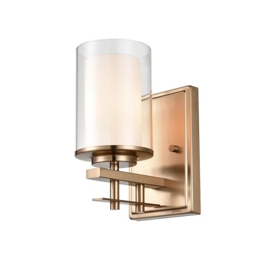 Millennium 5501-MG Contemporary Modern One Light Wall Sconce from Huderson Collection in Gold, Champ, Gld Leaf Finish,