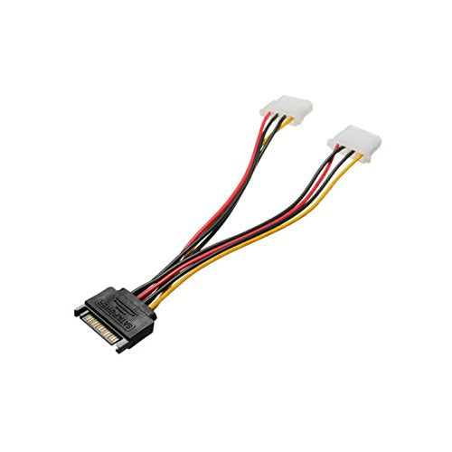 axGear SATA Power 15 pin to Dual 4-pin Molex Conncetor Y Splitter Cable Cord